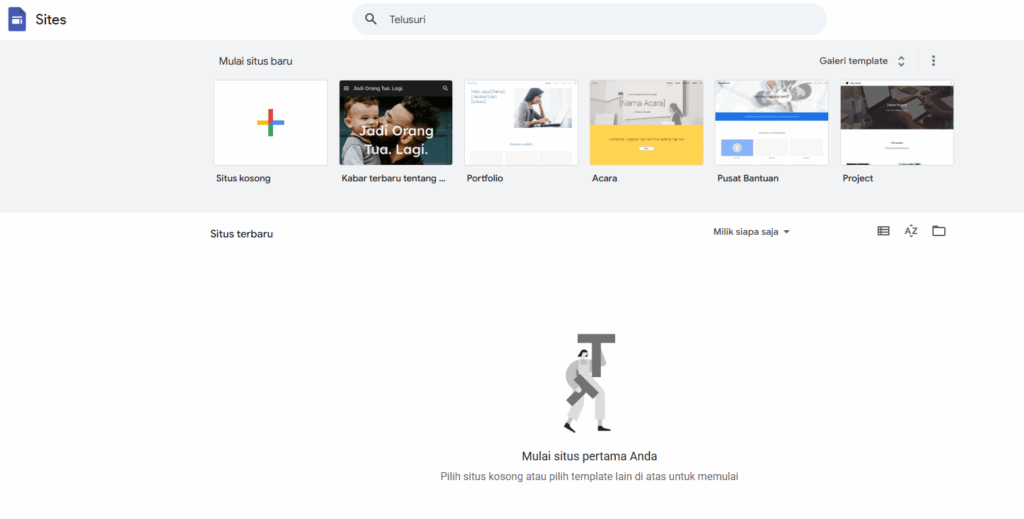 Membuat menu digital dengan google sites.
